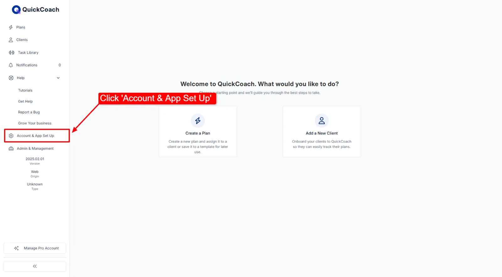 The left navigation with the account settings entry highlighted