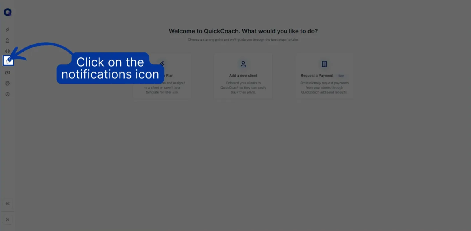 The bell icon in the left sidebar with an unread count badge